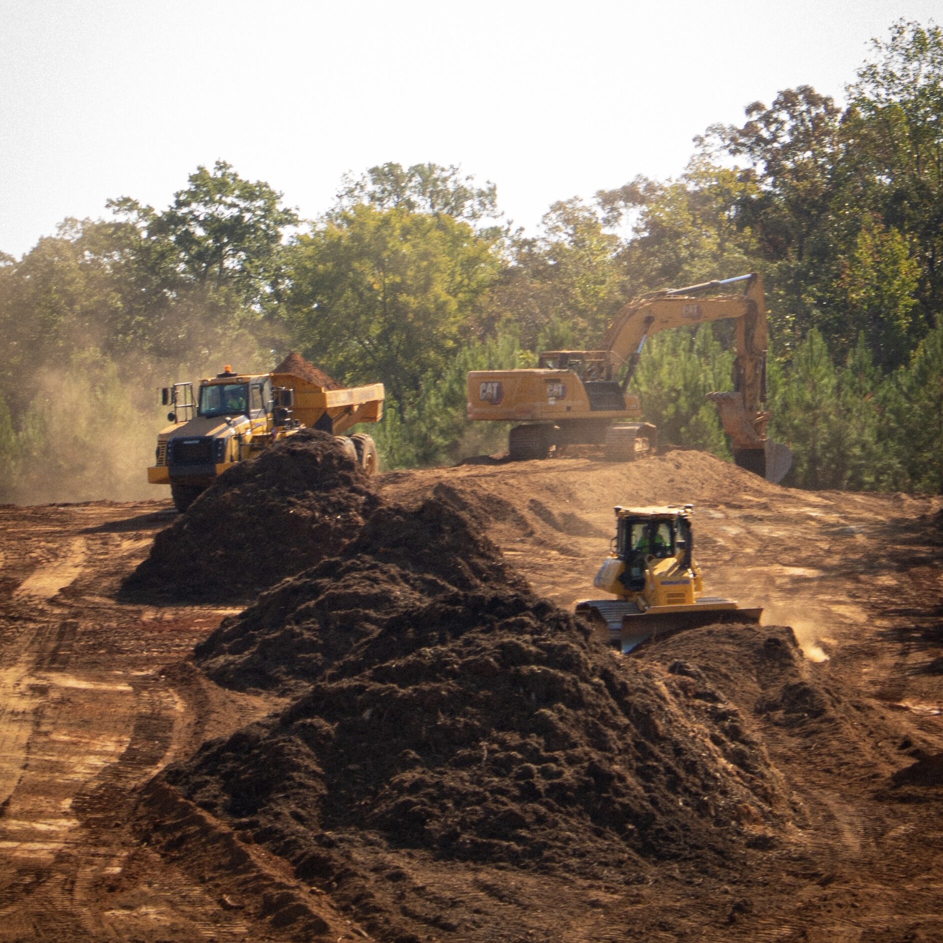 large scale land clearing crew removing trees and brush in Shreveport LA
