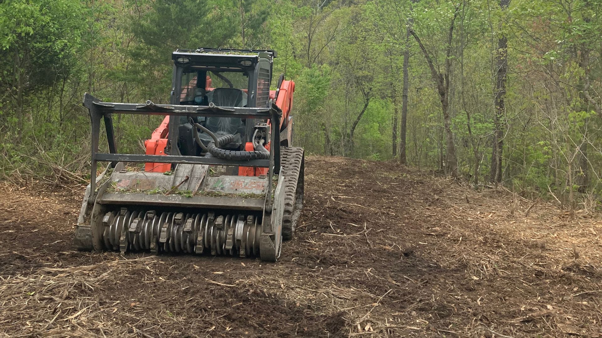forestry mulching equipment clearing brush and trees in Shreveport LA by Caddo Land Works